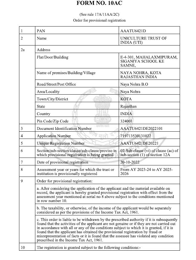 12A CERTIFICATE